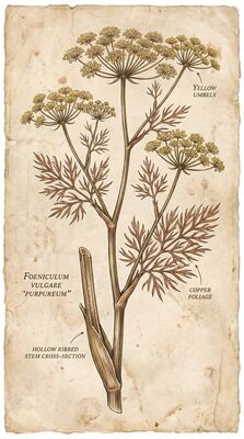 Fennel Bronze Vintage Botanical Canvas Wall Art