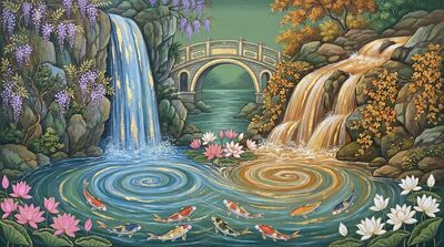 Twin Waterfalls Partnership Meet Canvas Wall Art