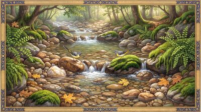 Peaceful Shallow Stream Gentle Canvas Painting