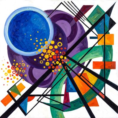 Abstract Cosmic Circles Canvas Wall Art