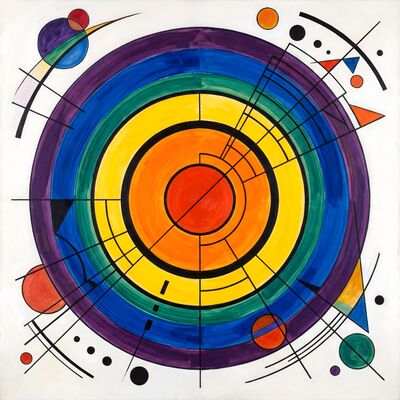 Concentric Circles Abstract Canvas Wall Art