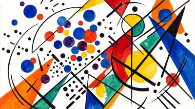 Circle Scatter Abstract Canvas Painting