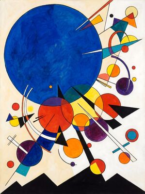 Heavy Circle Descent Abstract Canvas Wall Art