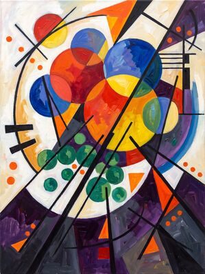 Circle Garden Abstract Canvas Wall Art