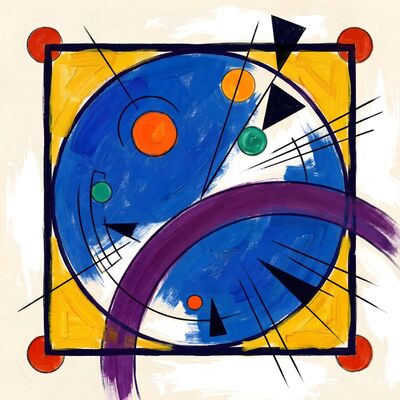 Circle in Square Abstract Canvas Wall Art