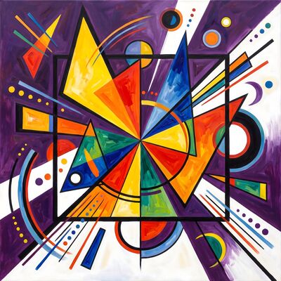 Triangle Orchestra Abstract Canvas Painting
