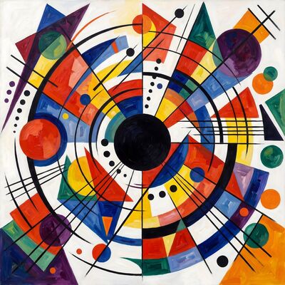 Angular Momentum Abstract Canvas Painting