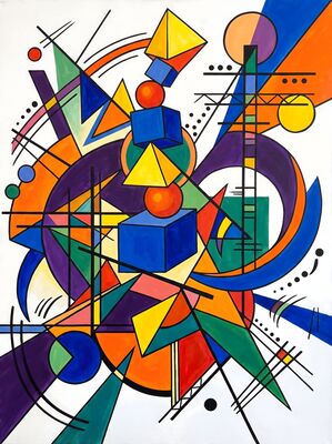 Stacking Blocks Abstract Canvas Wall Art