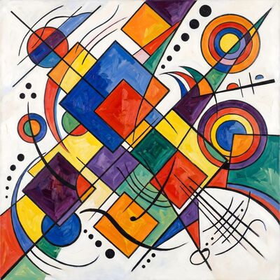 Square Dance Abstract Canvas Painting
