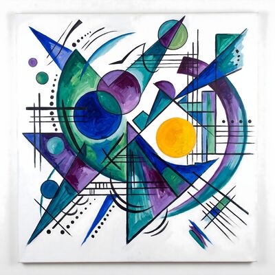 Cool Resonance Abstract Canvas Painting