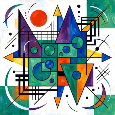 Green Equilibrium Abstract Canvas Wall Art