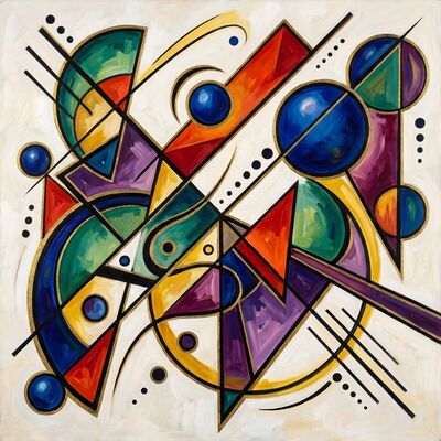 Jewel Tones Abstract Canvas Painting