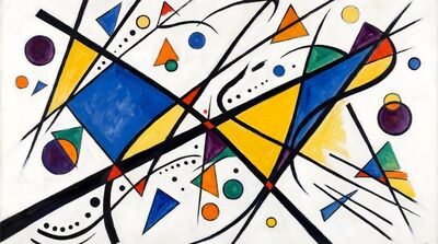 Black Lines Dance Abstract Canvas Wall Art