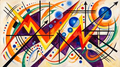 Zigzag Energy Abstract Canvas Wall Art