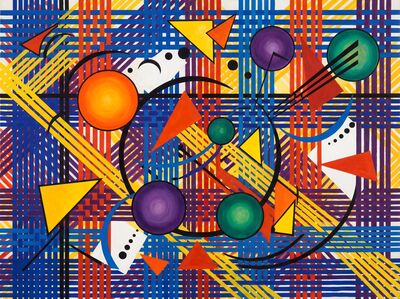 Crosshatch Abstract Canvas Painting