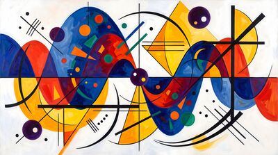 Wave Interference Abstract Canvas Painting