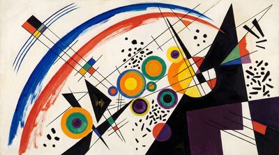 Calligraphic Gesture Abstract Canvas Painting