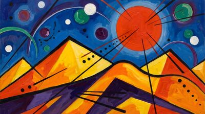 Desert Geometry Abstract Canvas Painting