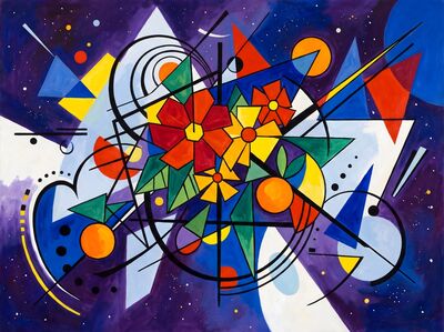 Cosmic Garden Abstract Canvas Painting