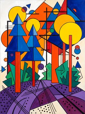 Forest of Forms Abstract Canvas Wall Art