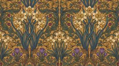 William Morris Daffodil Spring Botanical Canvas Wall Art