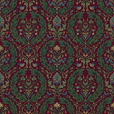 William Morris Laurel Wreath Pattern Canvas Wall Art