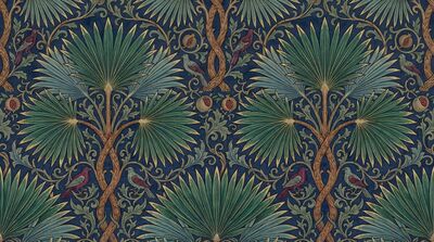 William Morris Palm Frond Exotic Leaf Canvas Wall Art