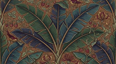 William Morris Banana Leaf Tropical Leaf Canvas Wall Art
