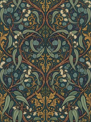 William Morris Eucalyptus Garland Canvas Wall Art