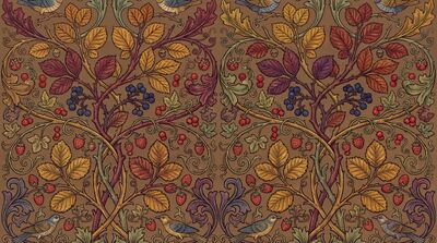 William Morris Autumn Hedgerow Leaf Canvas Wall Art
