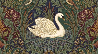 William Morris Swan on Water Canvas Wall Art