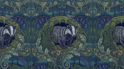 William Morris Badger at Dusk Canvas Wall Art