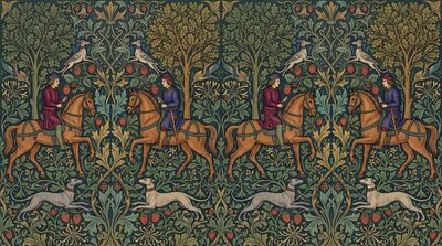 William Morris Noble Hunt Scene Canvas Wall Art