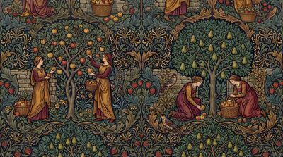 William Morris Orchard Harvest Canvas Painting