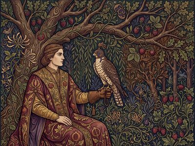 Falconer at Rest William Morris Canvas Wall Art