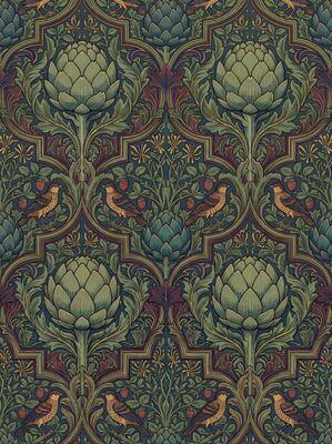 William Morris Artichoke Grand Pattern Canvas Wall Art