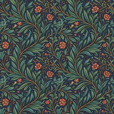 William Morris Pimpernel Pattern Canvas Wall Art