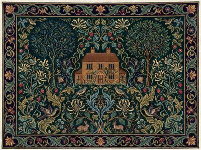 William Morris Needlepoint Sampler Garden Canvas Wall Art