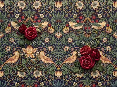 William Morris Stumpwork Embroidery Textile Canvas Wall Art