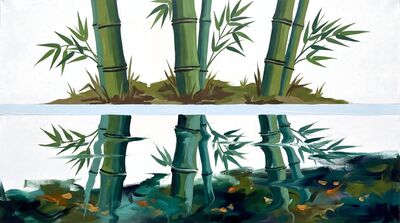 Bamboo Reflection Canvas Painting
