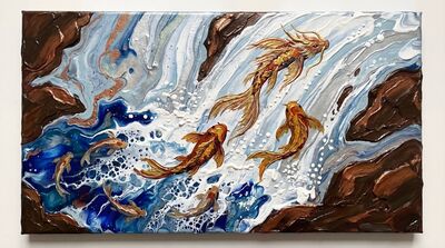 Koson Dragon Gate Legend Koi Canvas Wall Art