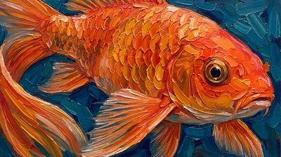 Single Enormous Koi Portrait Canvas Wall Art