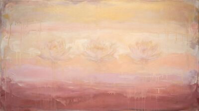 Color Field Lotus Meditation Canvas Painting