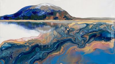 Mountain Lake Reflection Canvas Wall Art