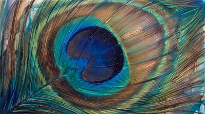Enlarged Peacock Eye Spot Abstract Canvas Painting