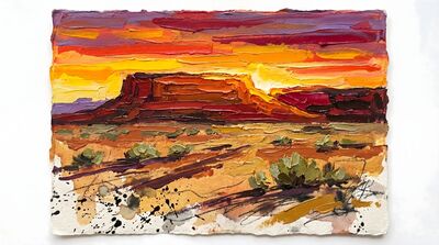 Desert Mesa Sunrise Canvas Painting