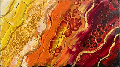 Fluid Pour Sunrise Canvas Wall Art