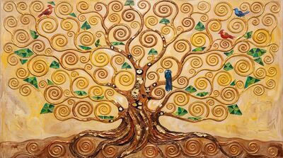 Tree of Life Klimt Style Canvas Wall Art