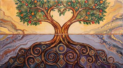 Symmetrical Tree of Life Canvas Wall Art