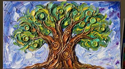 Fluid Pour Tree of Life Canvas Wall Art